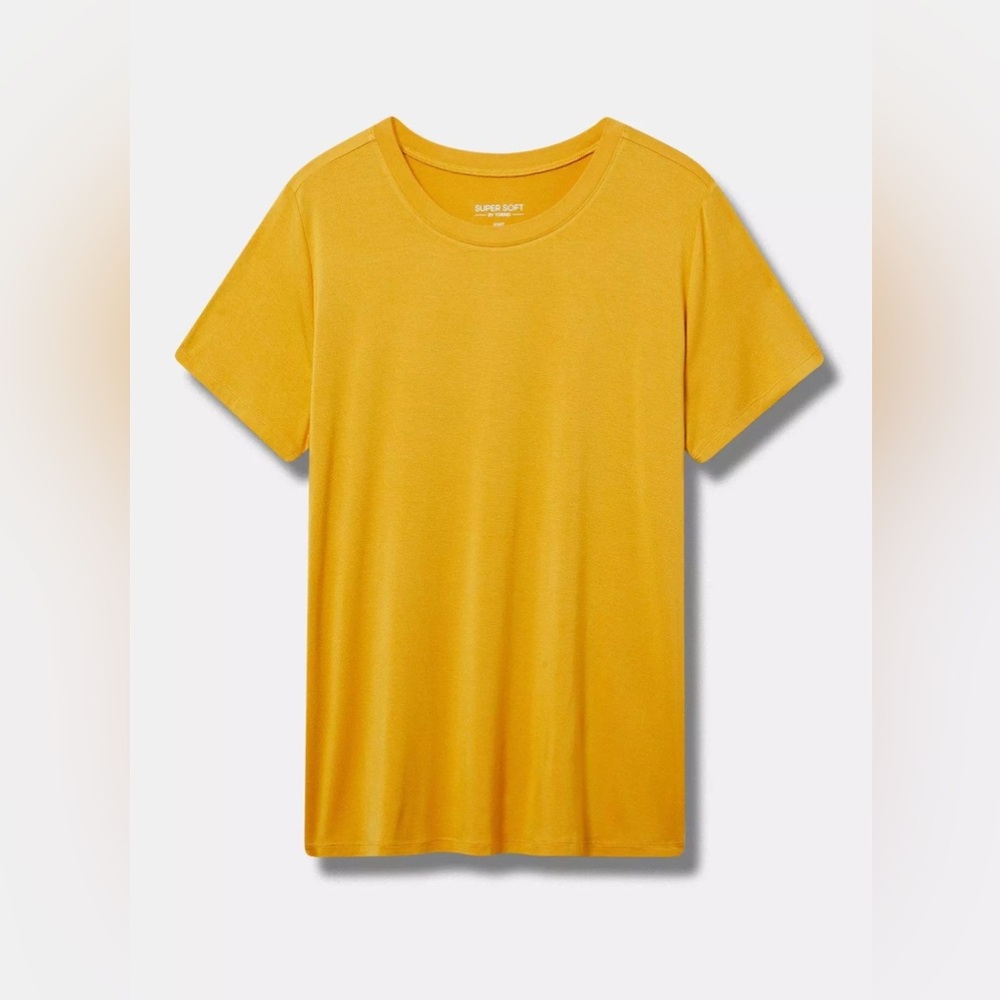Torrid Perfect Super Soft Crew Tee Mineral Yellow 1X (14-16)